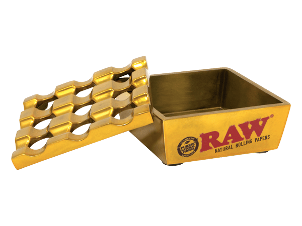 Ashtrays - VanAsh Tray Metal Gold Colour 3.12" by Raw