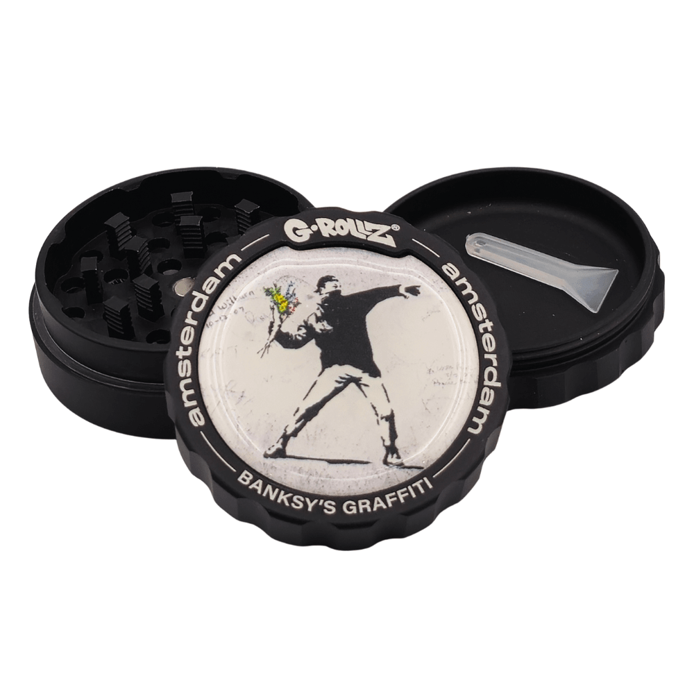 Grinders - 2" 3-Piece from G-Rollz - Banksy's Flower Thrower