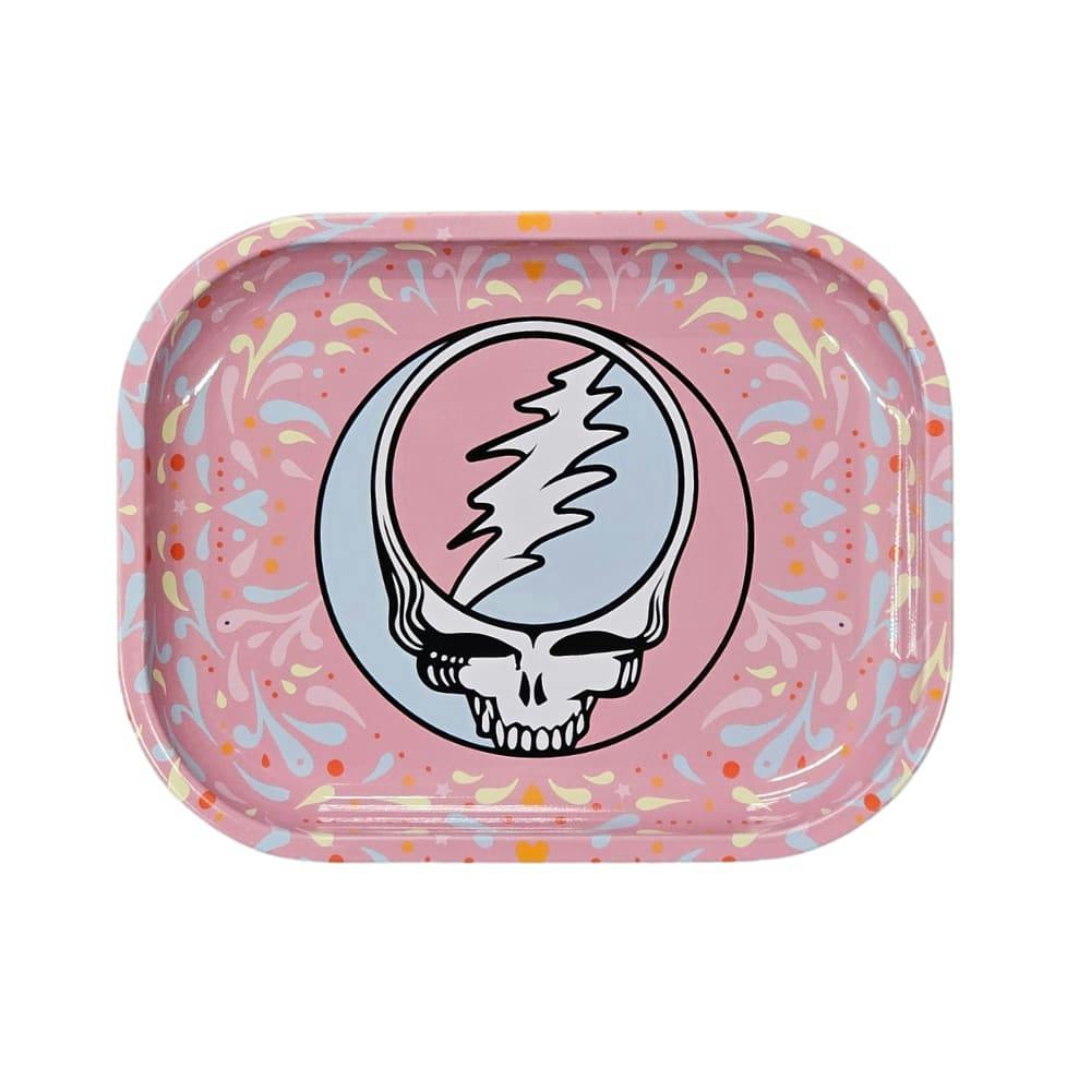 Blazy Susan Grateful Dead Dead Pink & Blue Stealie Metal Rolling Tray