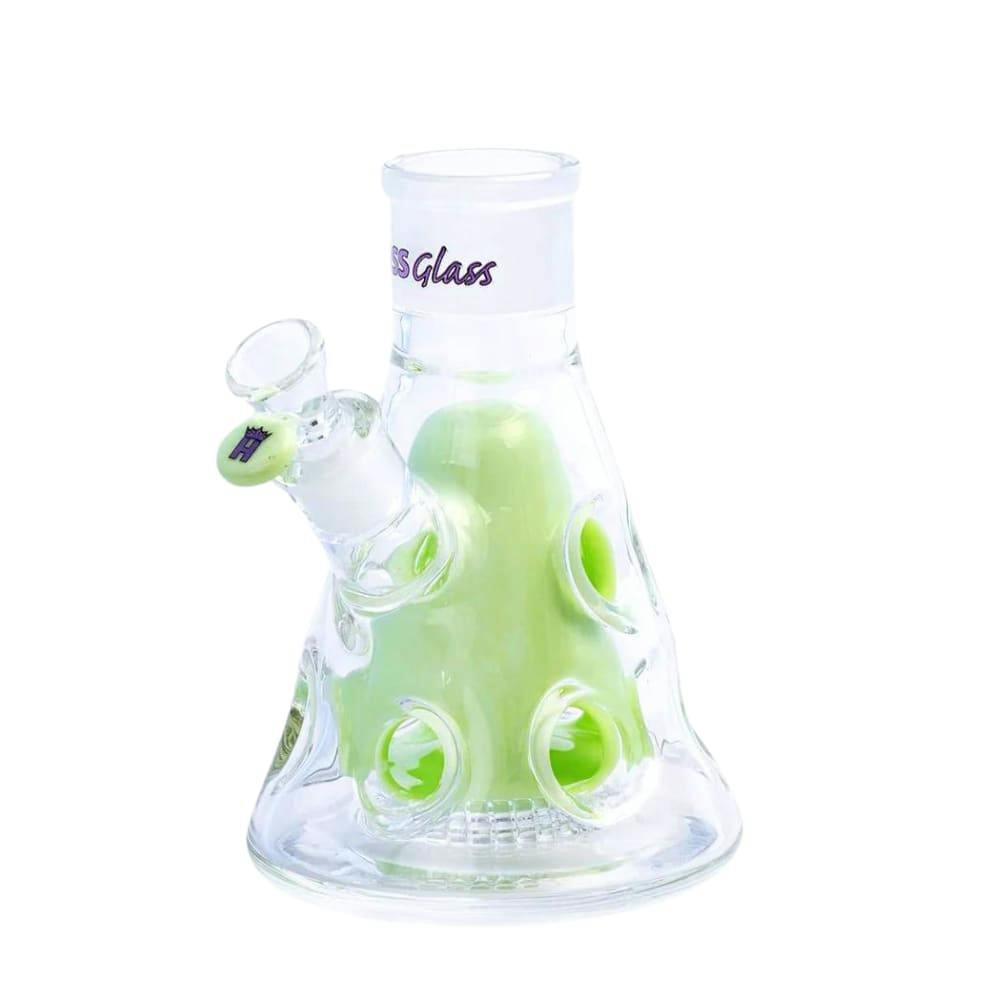 Hoss Glass - Build-a-Bong Holey Beaker Base - Milk Green 8"