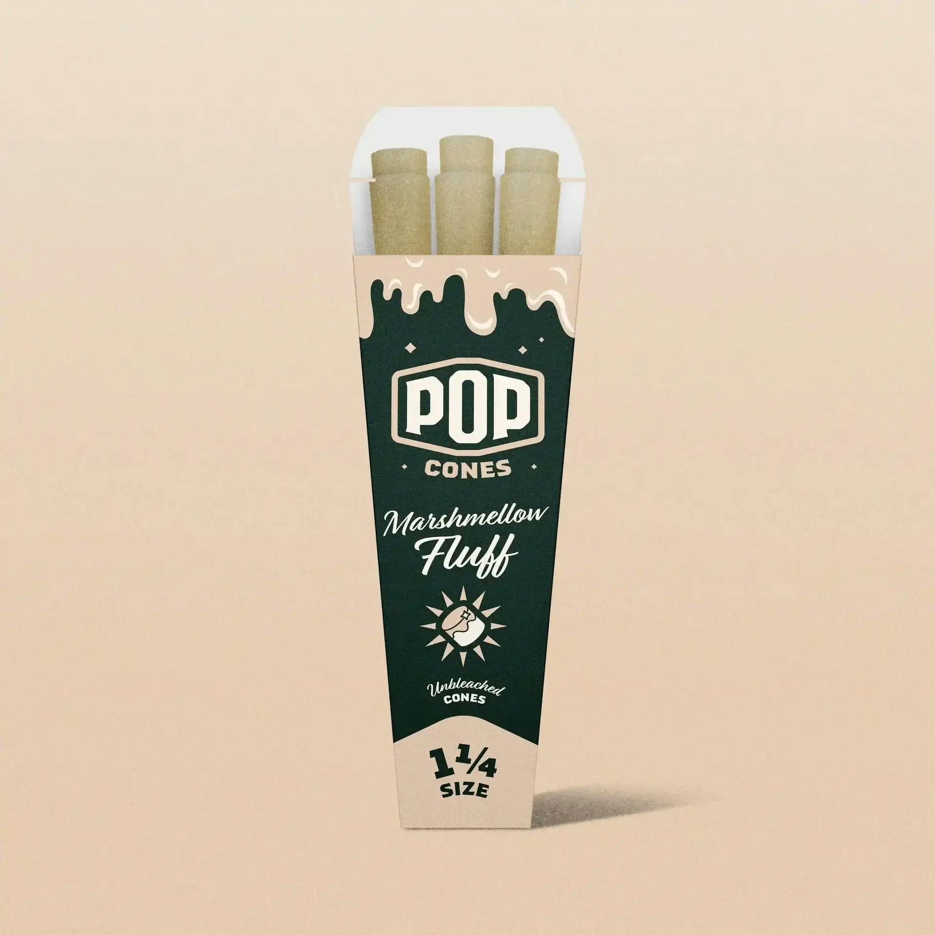 Pop Cones King Size Unbleached 2.0 - Marshmellow Fluff