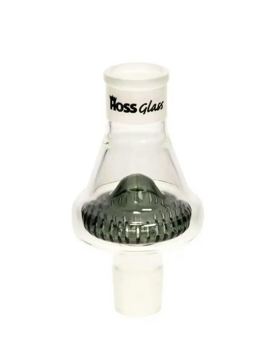 7" Hoss Glass UFO Percolator - Transparent Black
