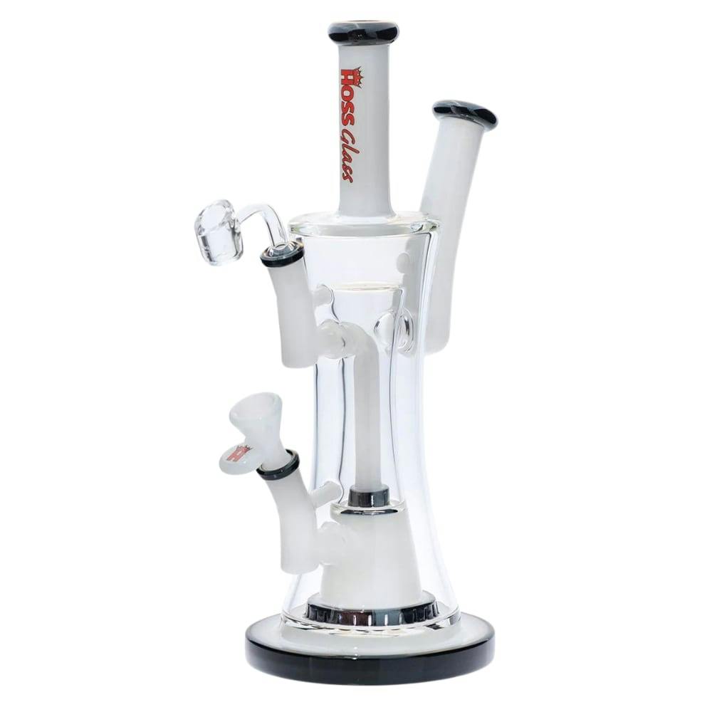 12" Hoss Two-Tone Double Bubbler - White