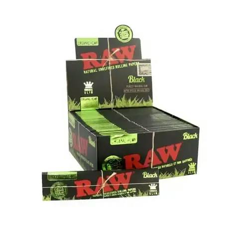 RAW - Black Organic Papers King Size Slim - 32ct