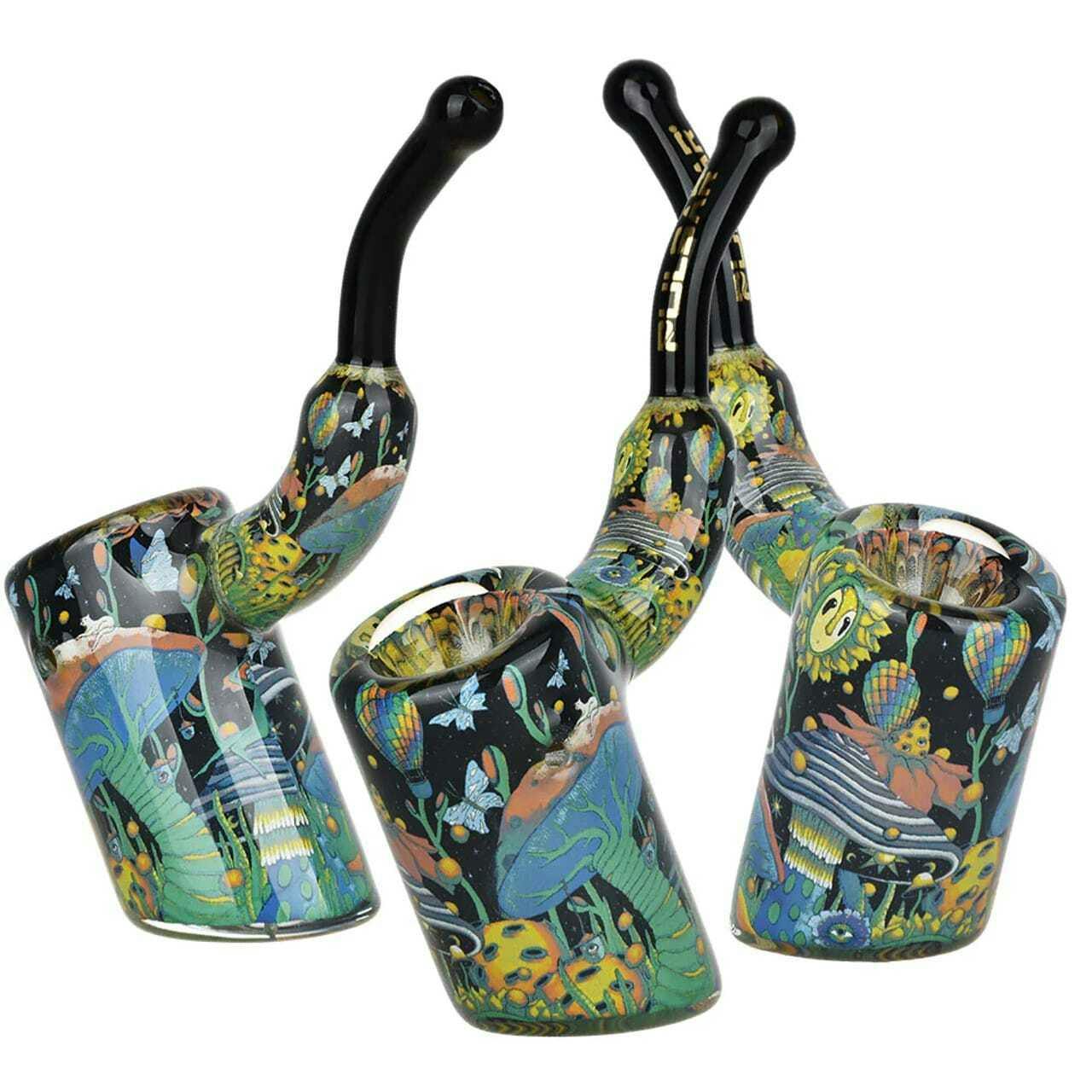 Pulsar - Inside Print Sherlock Hand Pipe - Garden Of Cosmic Delights / 4"