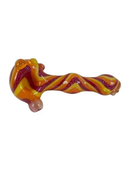Shine Glassworks - Striped Dichroic Bone Pipe