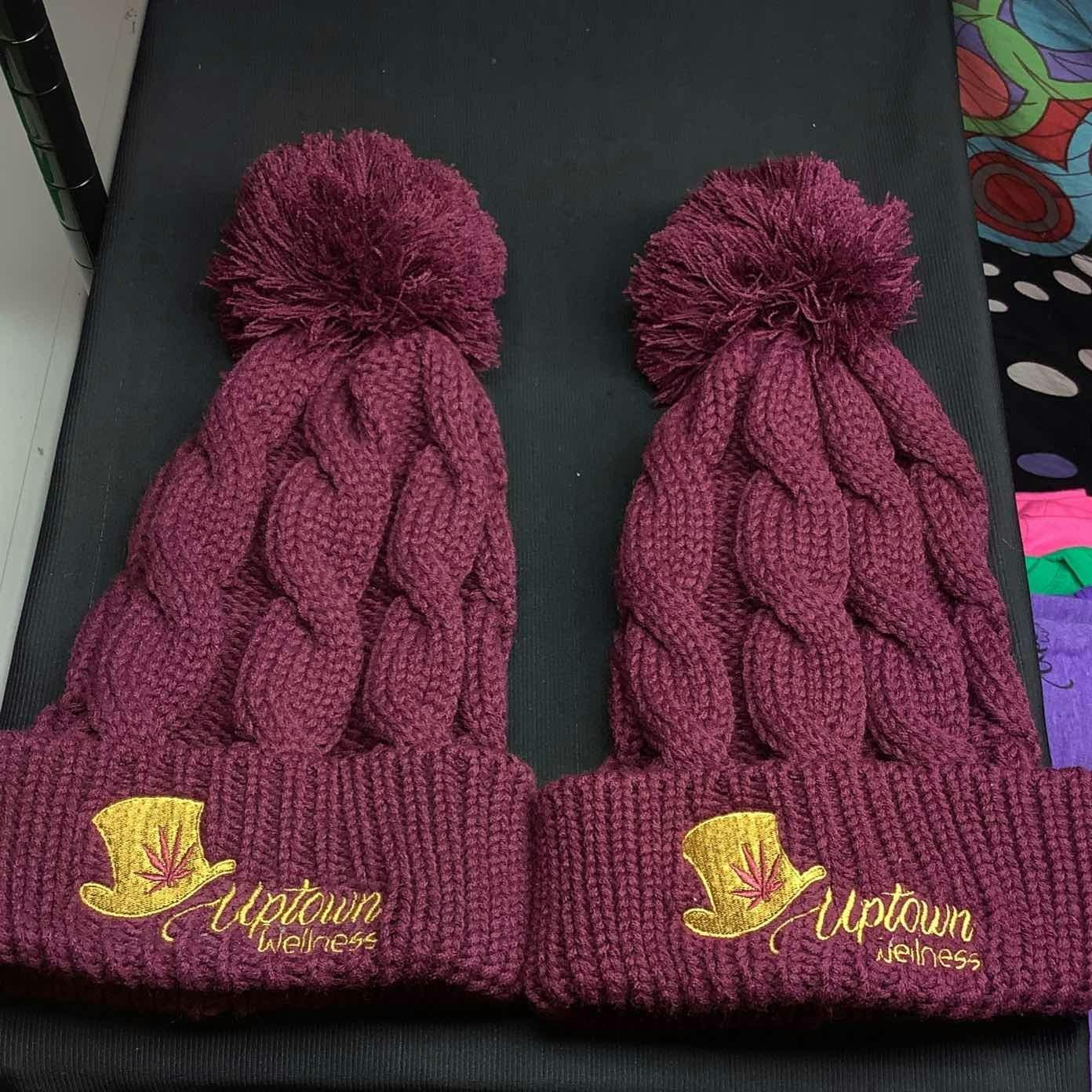 Burgundy Chunk Beanie