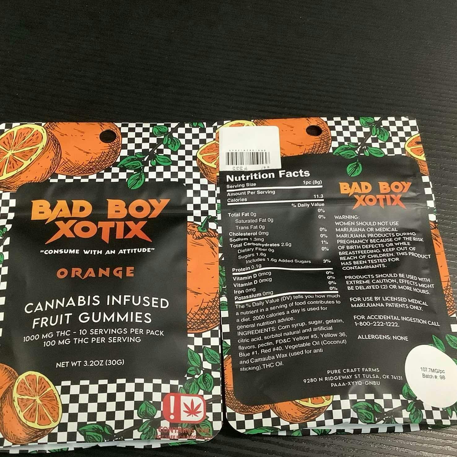 Bad Boy Xotix - 1000mg Orange Gummies