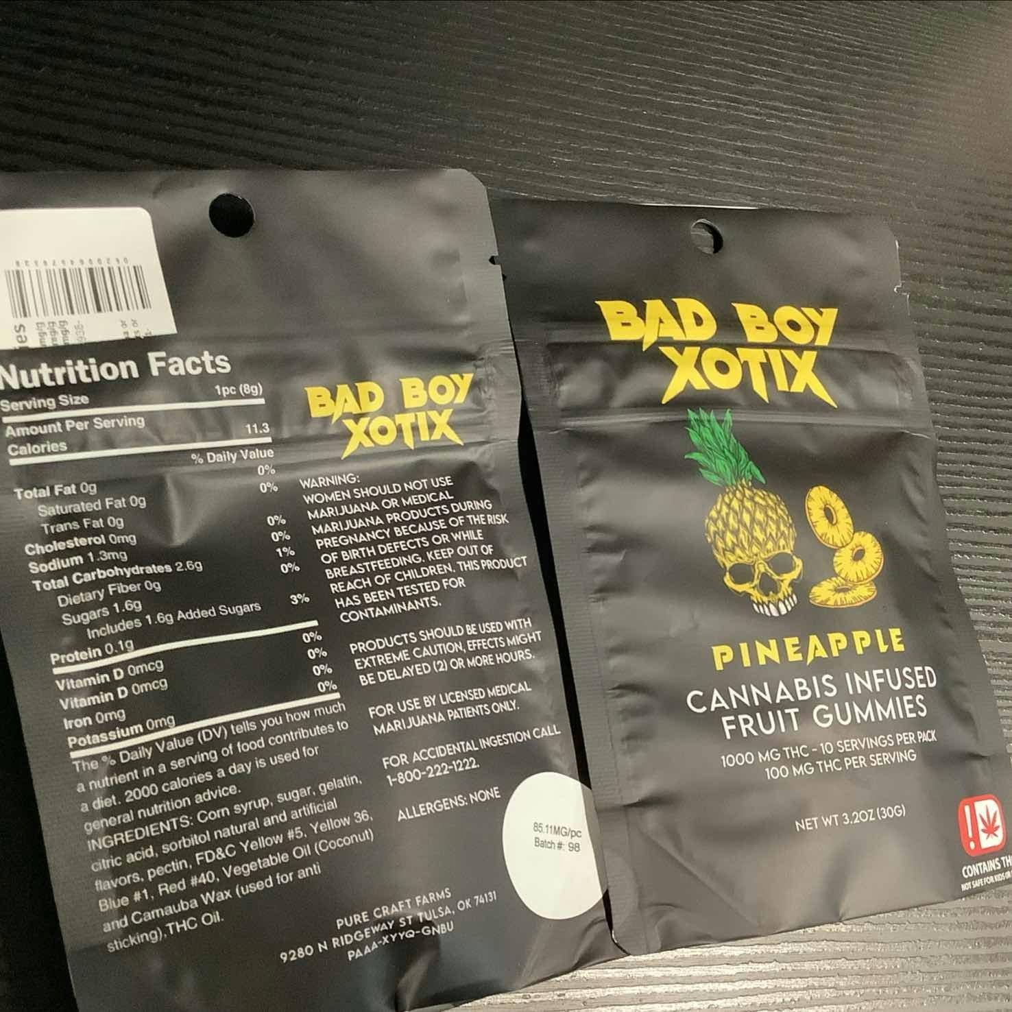 Bad Boy Xotix - 1000mg Pineapple Gummies
