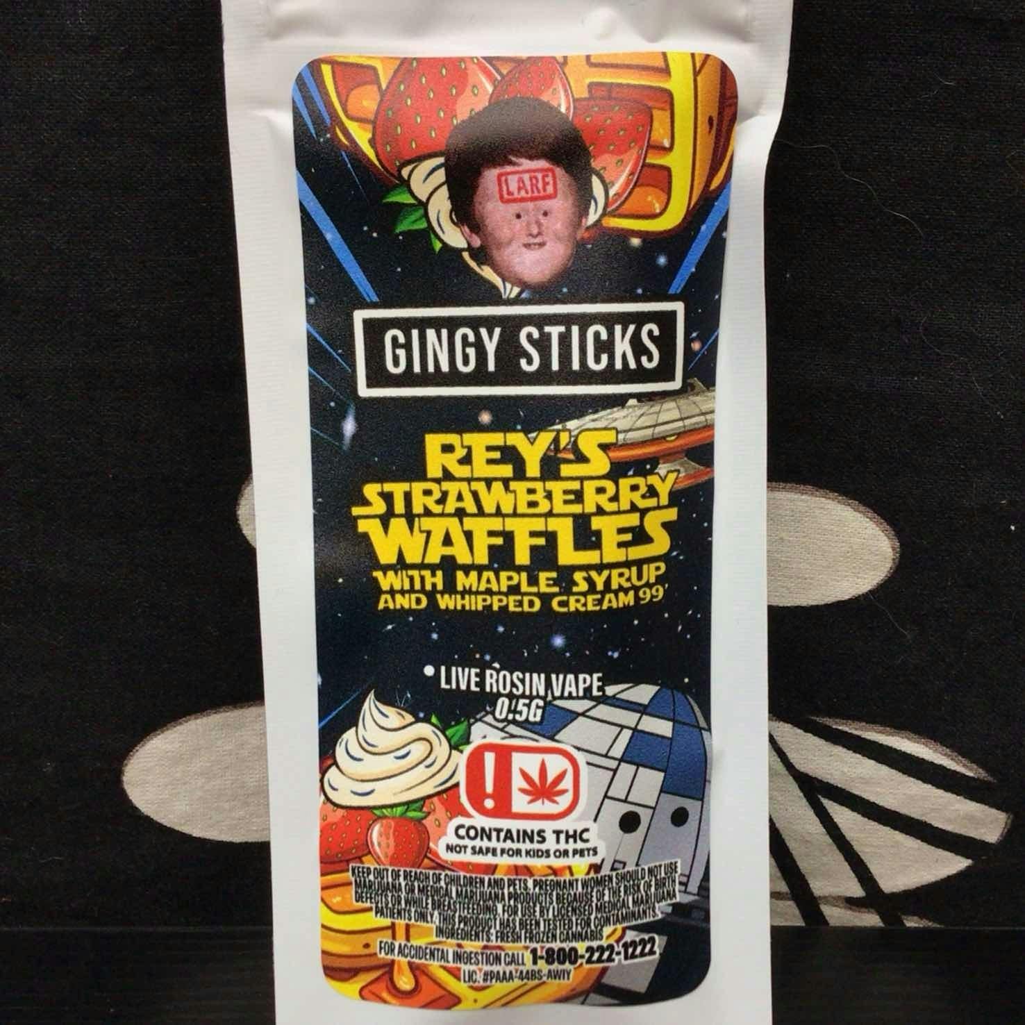 Gingy Sticks - Rey's Strawberry Waffles .5g Live Rosin All in One