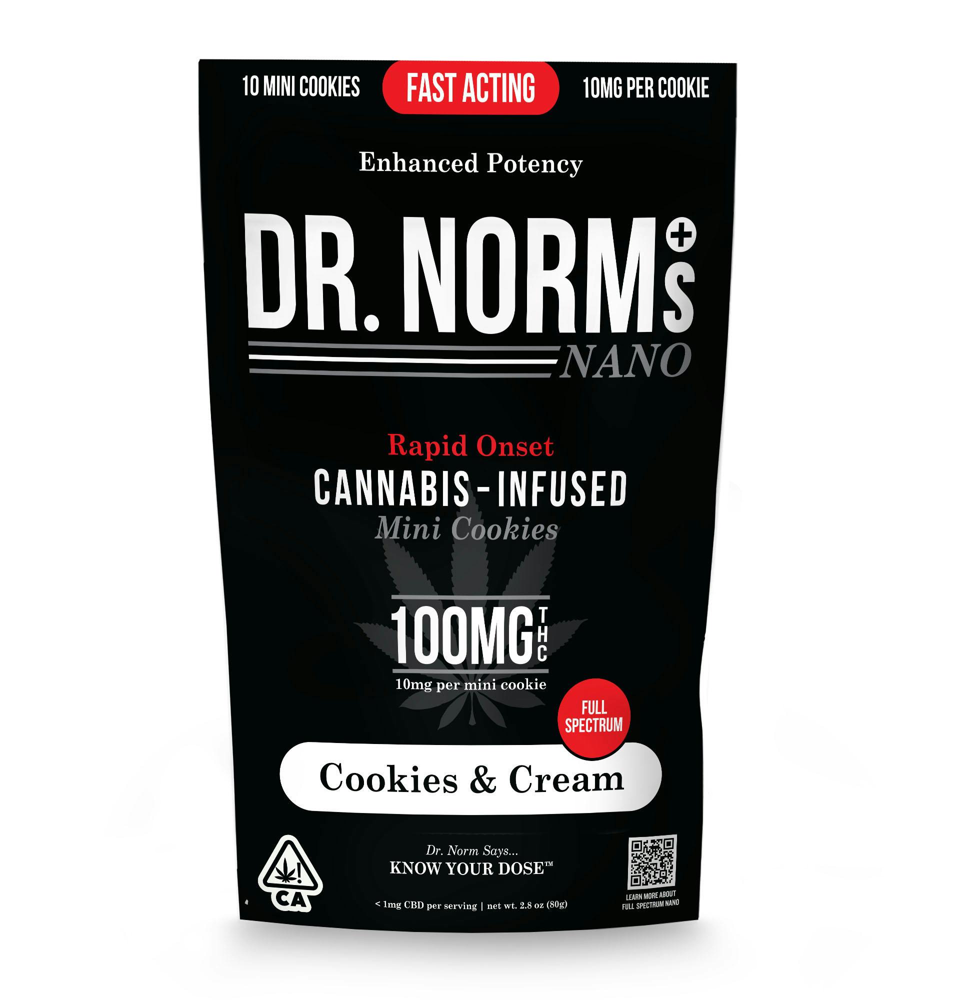 Dr Norm's Nano Cookies n Cream (H) Cookies 10pk 100mg