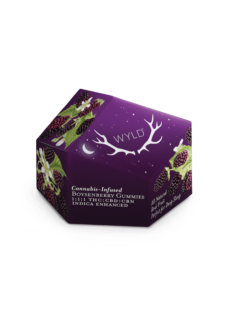 WYLD Boysenberry 1:1:1: Wyld Boysenberry 1:1:1 CBN Gummies 100:100:100mg