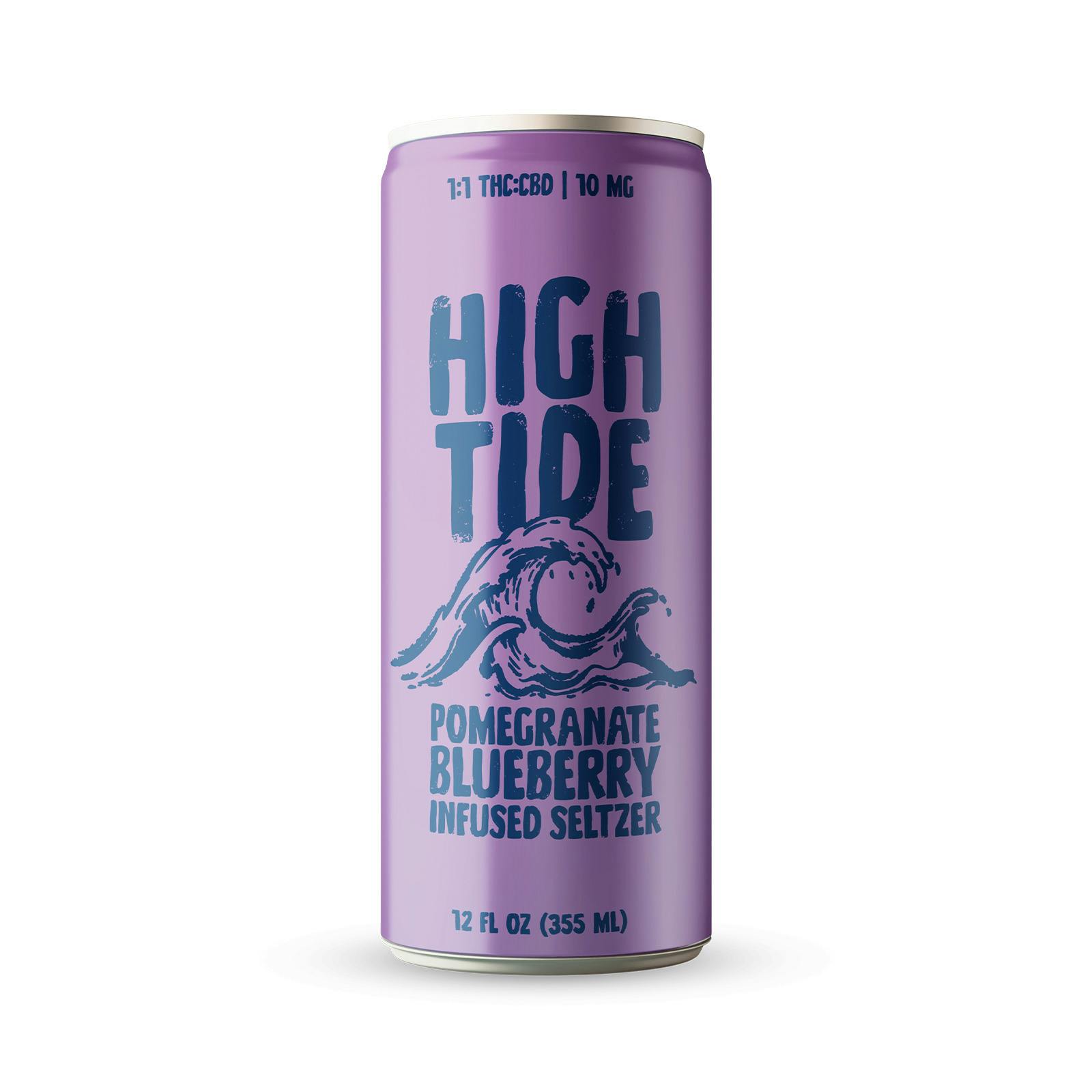 High Tide - Cannabis Infused Seltzer 1:1 - Pomegranate Blueberry (10mg THC/CBD) at Mint Cannabis - Buckeye