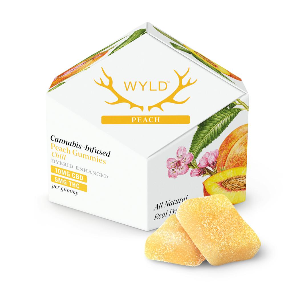 Peach 2:1 CBD:THC Hybrid Enhanced Gummies | 100mg | 10ct | 10mg/ea