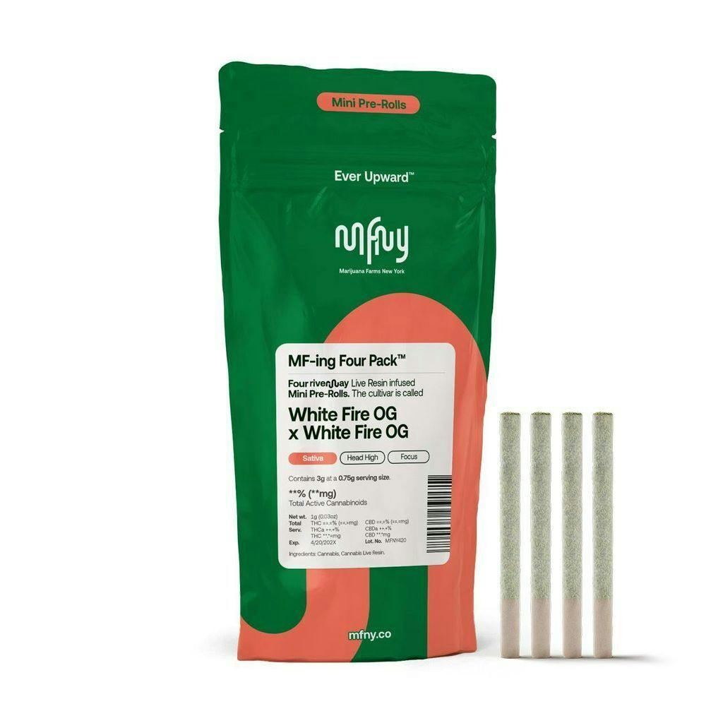 MFNY White Fire OG x White Fire OG Live Resin Infused Preroll 2.25g, 3pk