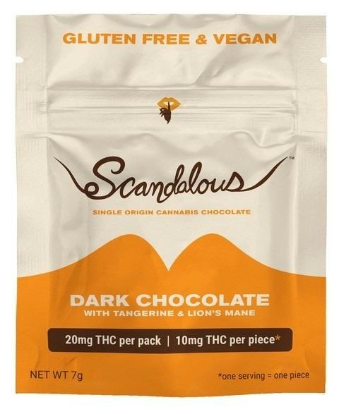 Scandalous | Dark Chocolate w/ Lions Mane & Tangerine | Boutique Chocolate | Edible | 20mg | 1ct at Strictly Cannabis Dispensary