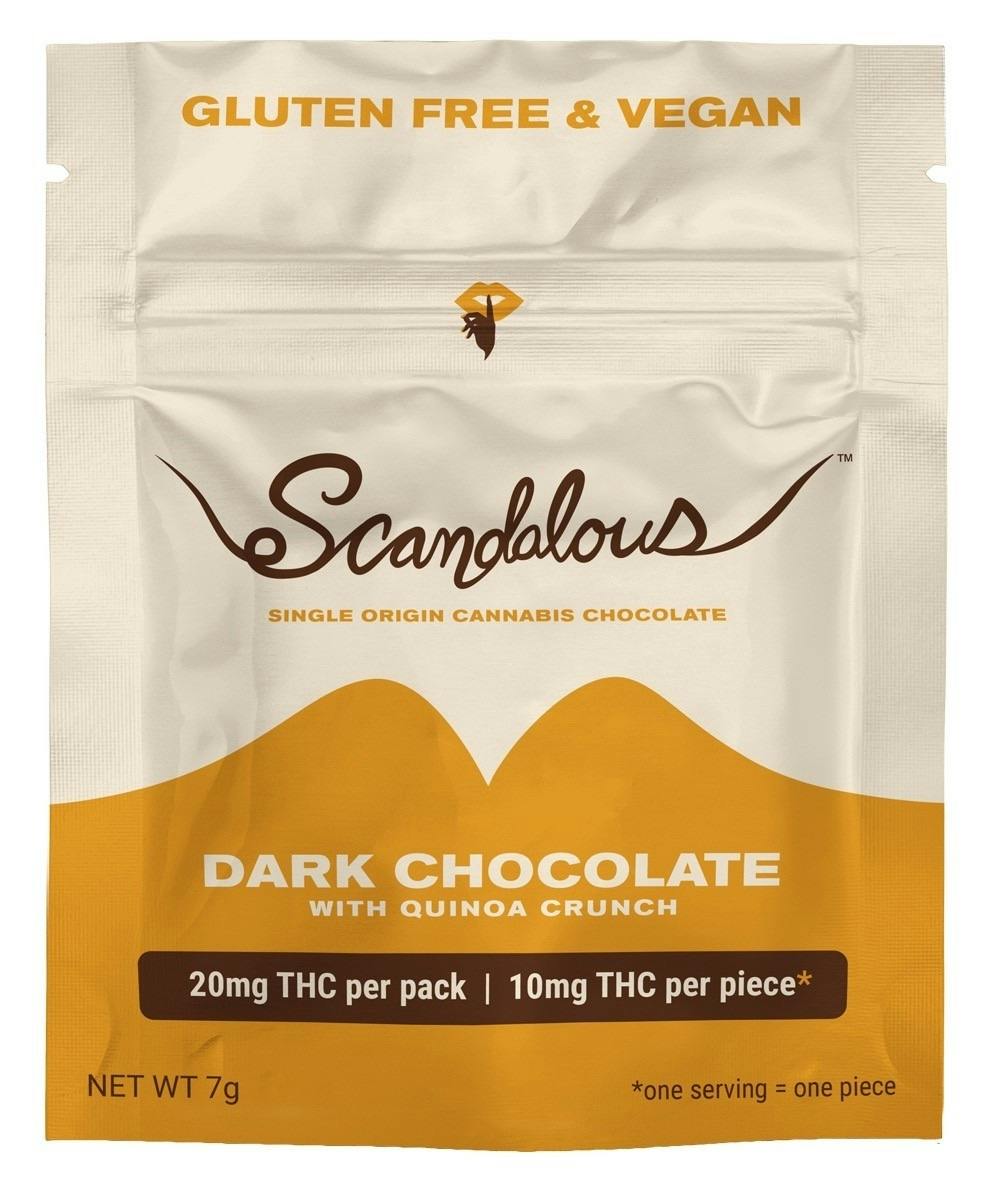 Scandalous | Dark Chocolate w/ Quinoa & Sea Salt | Boutique Chocolate | Edible | 20mg | 1ct