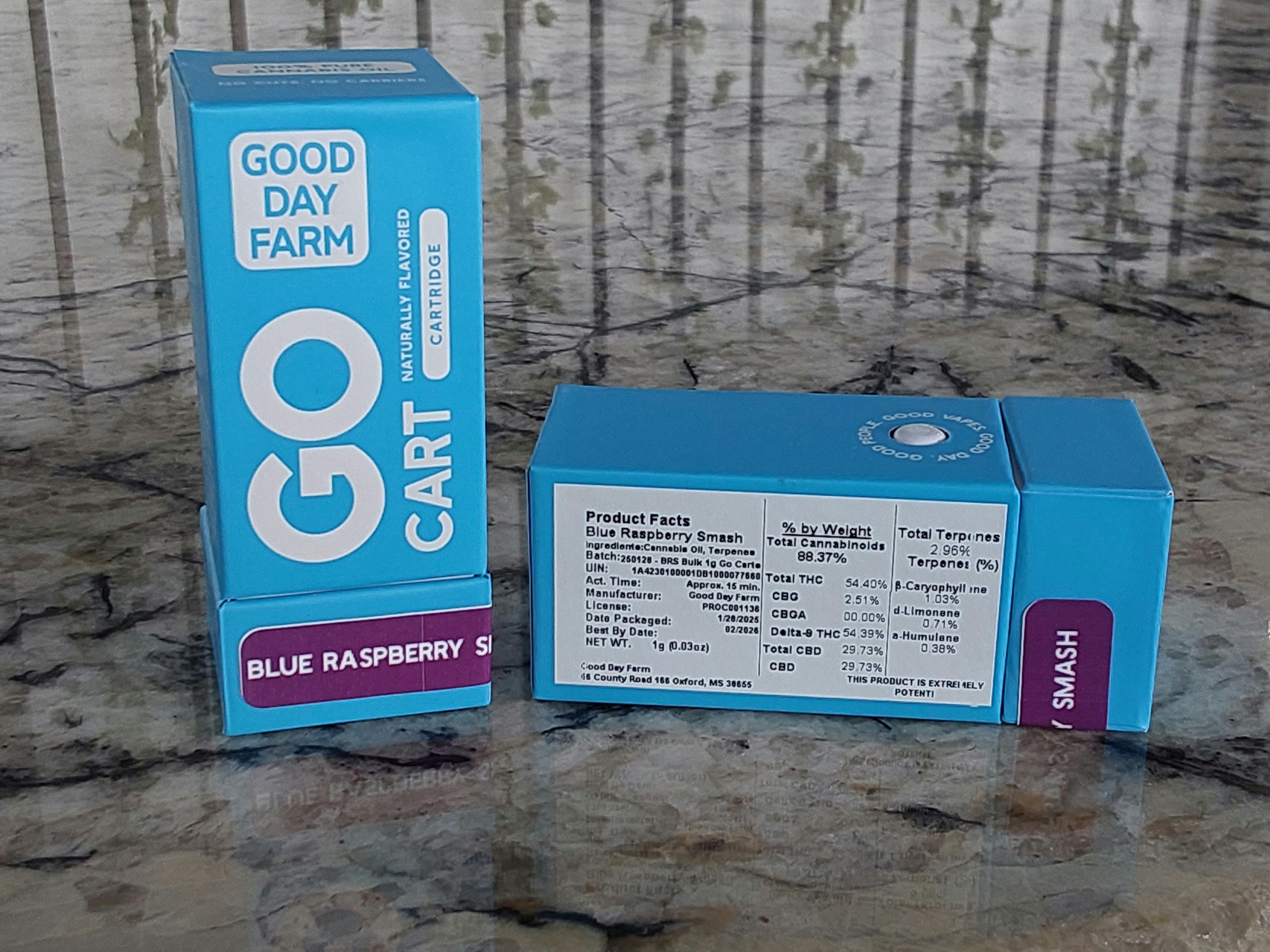 Blue Raspberry Smash | 1G GO Cart Vape | GDF
