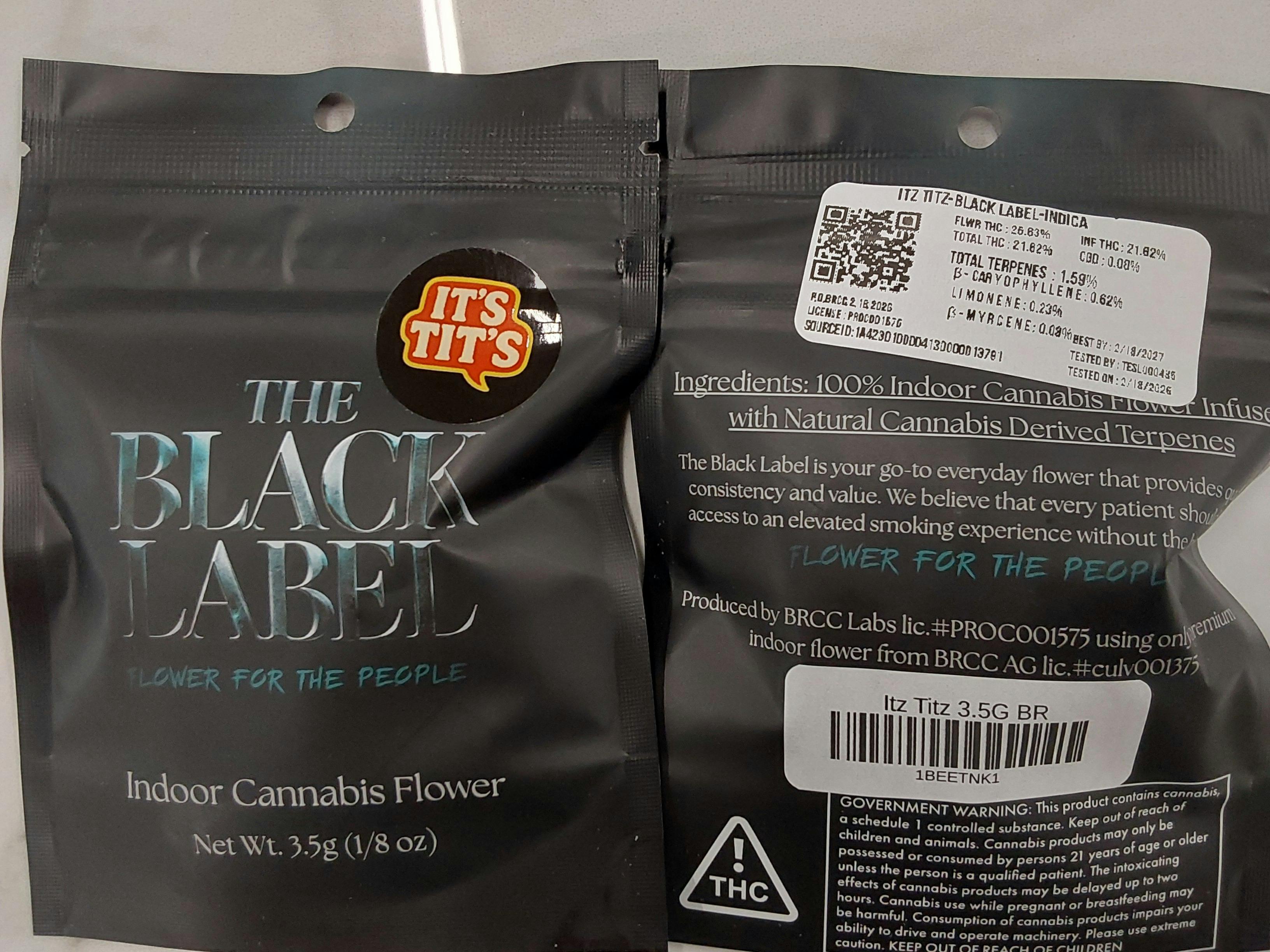 Itz Titz | 3.5G Black Label Infused Flower | Big River at Geaux Green Medical Dispensary