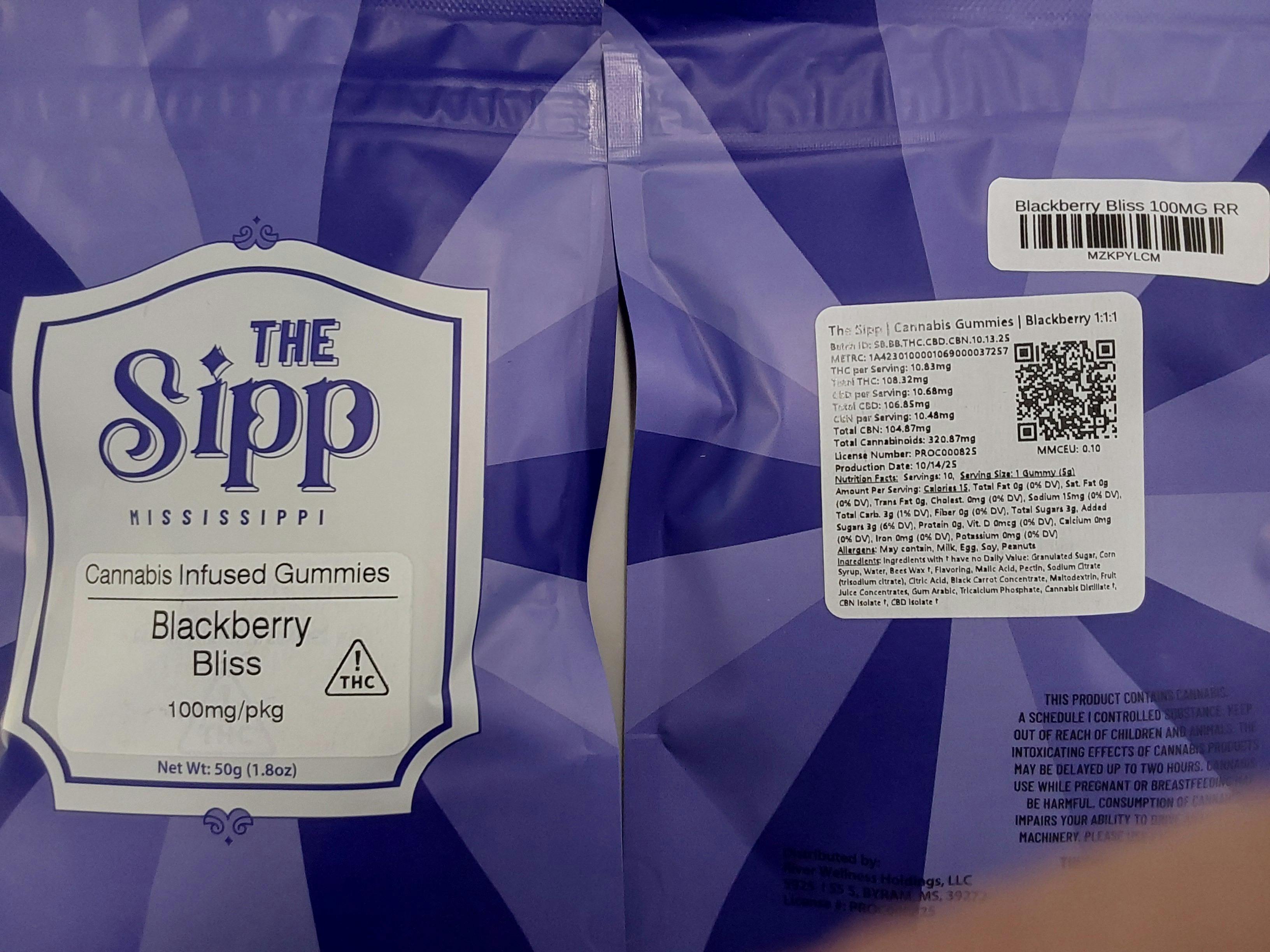 Blackberry Bliss | 100MG Gummies | The Sipp at Geaux Green Medical Dispensary