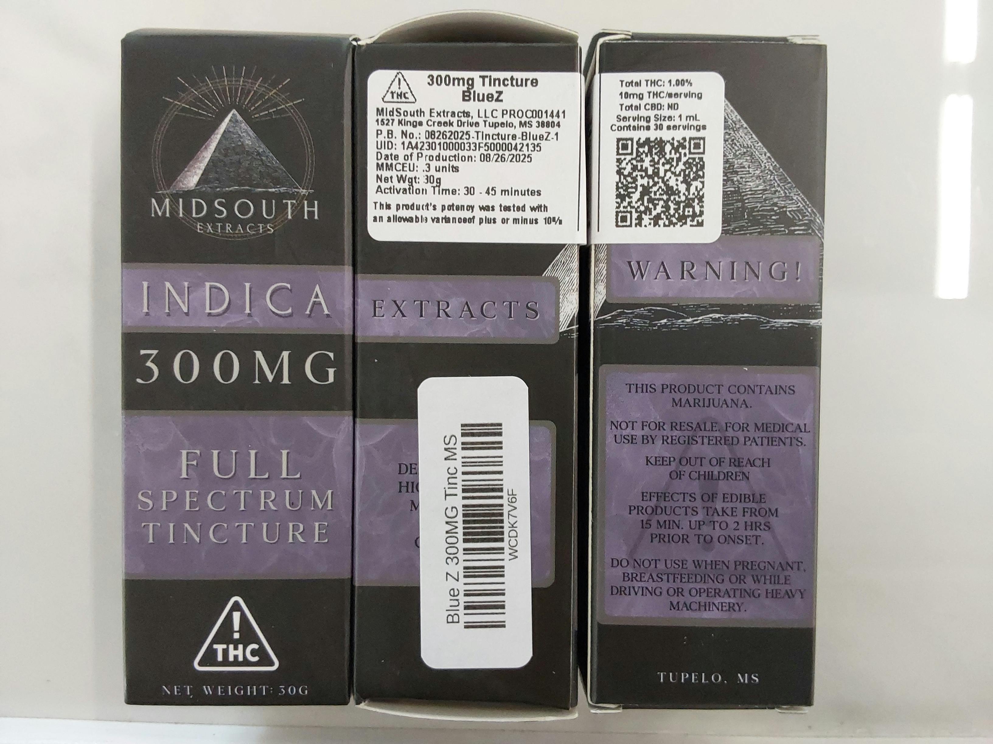 Blue Z | 300MG Tincture | Midsouth at Geaux Green Medical Dispensary