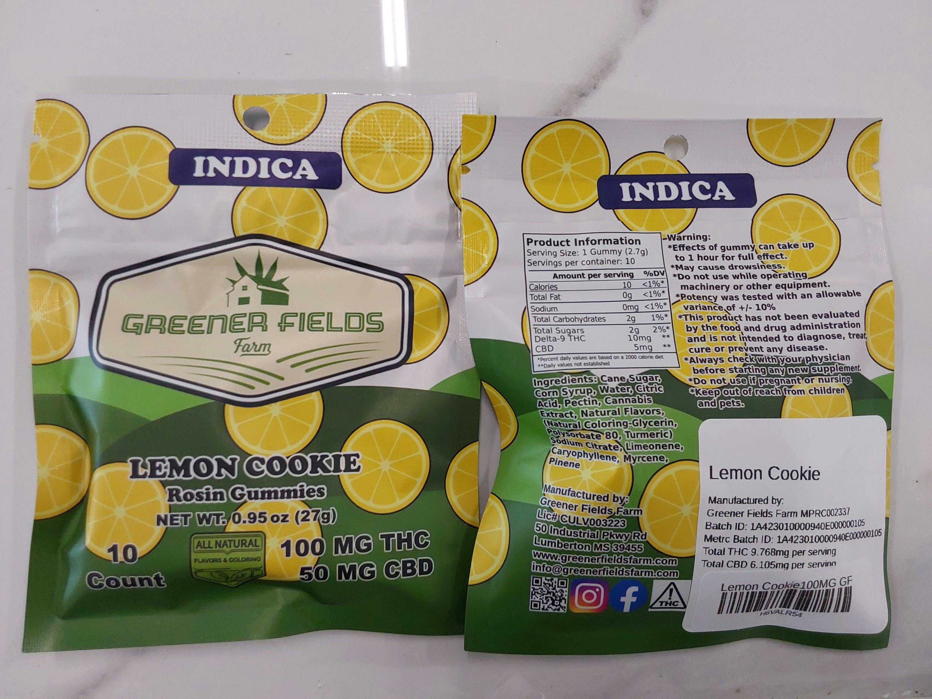 Lemon Cookie | 100MG (10MG PCS) Gummy Bags | Greener Fields