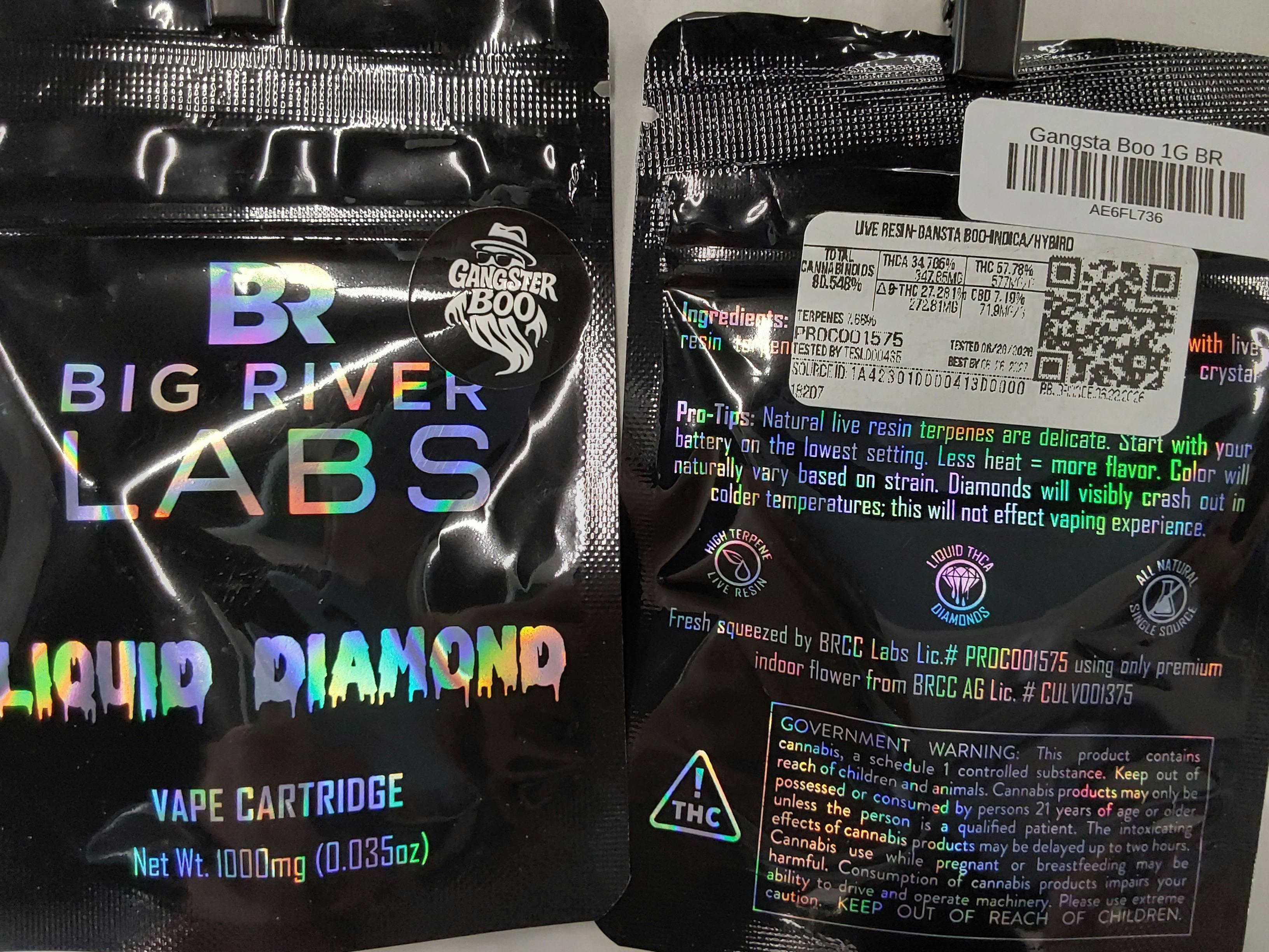 Gangsta Boo | 1G Liquid THCA Live Resin Vape Cart | BRCC