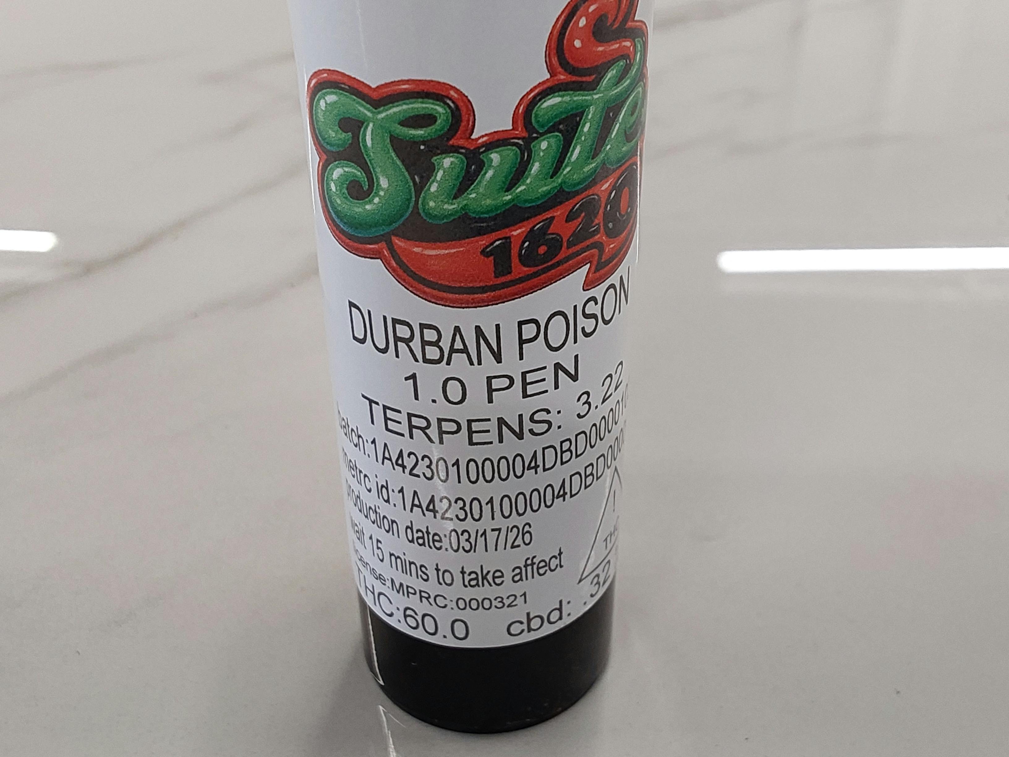 Durban Poison | 1G Disposable Pen | Suite 1620