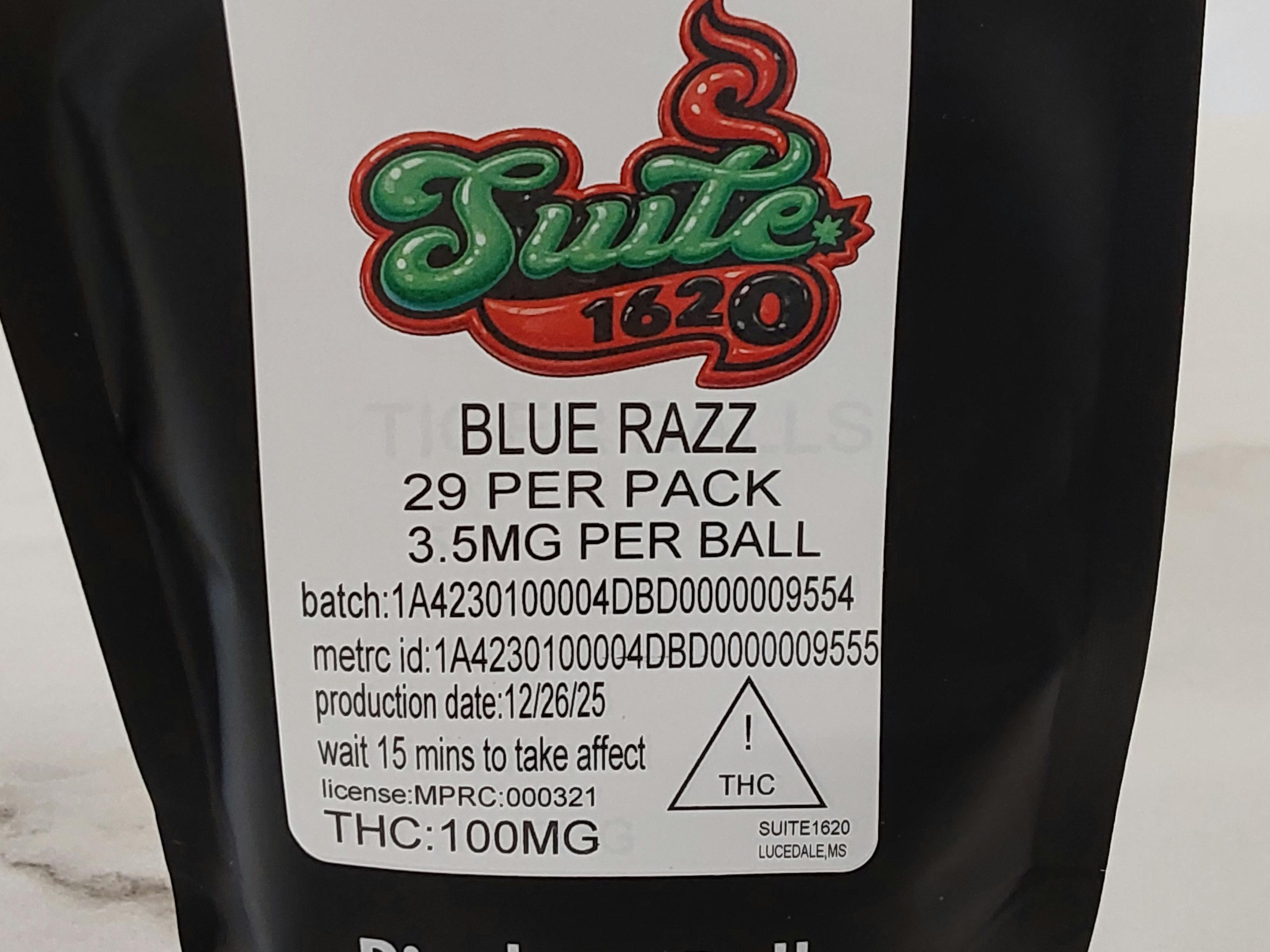 Blue Raz | 100MG Live Resin Balls | Suite 1620