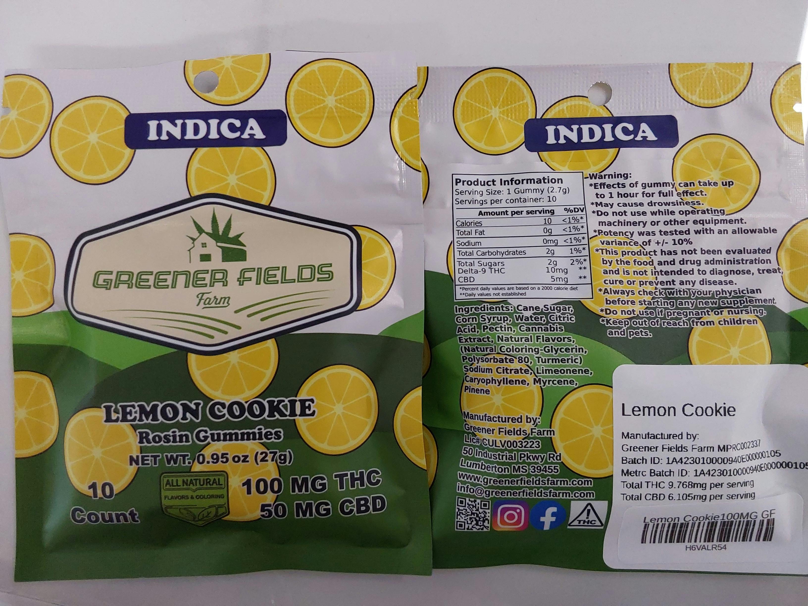 Lemon Cookie | 100MG Gummies | Greener Fields