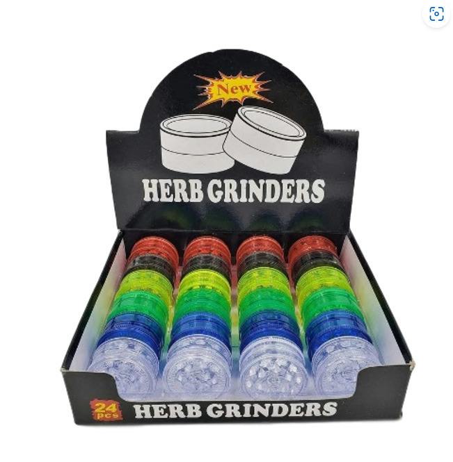 Grinder 2 Piece- Acrylic- Assorted Colors- 40mm at Waabigwan Mashkiki - Mahnomen Dispensary