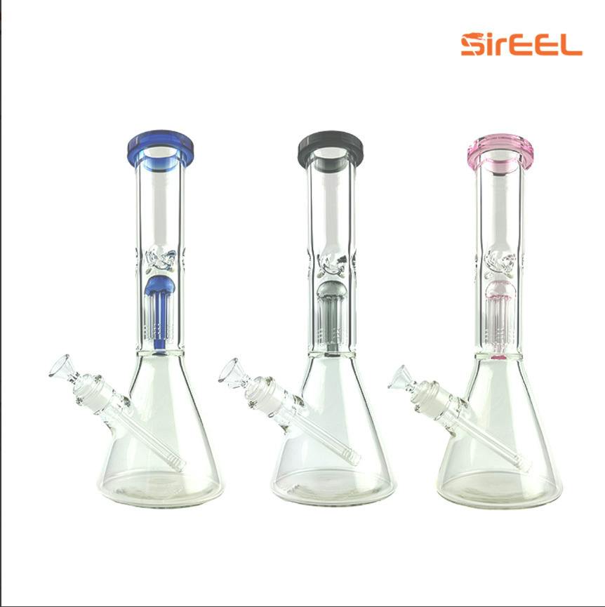 14" 6-Arm Tree Perc Beaker Bong with Flower Bowl