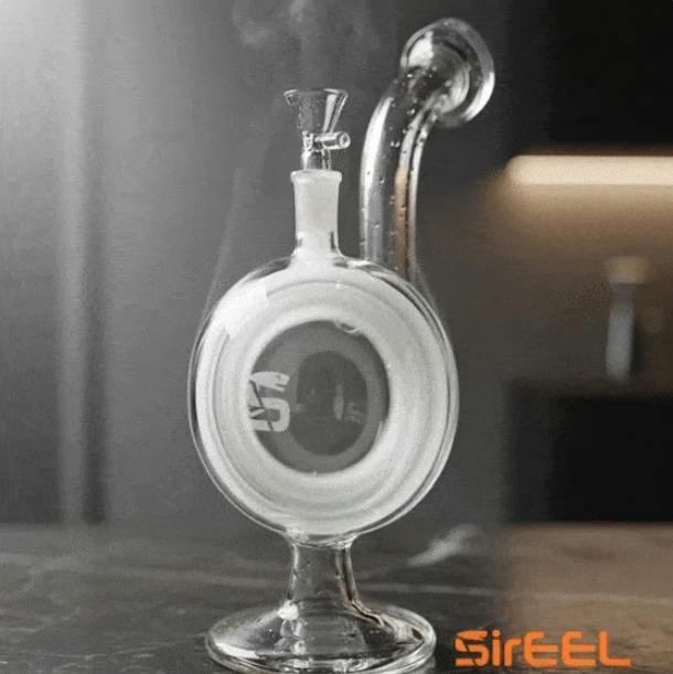 7.5" Halo Flow Bong with Whiteout Smoke Ring Effect