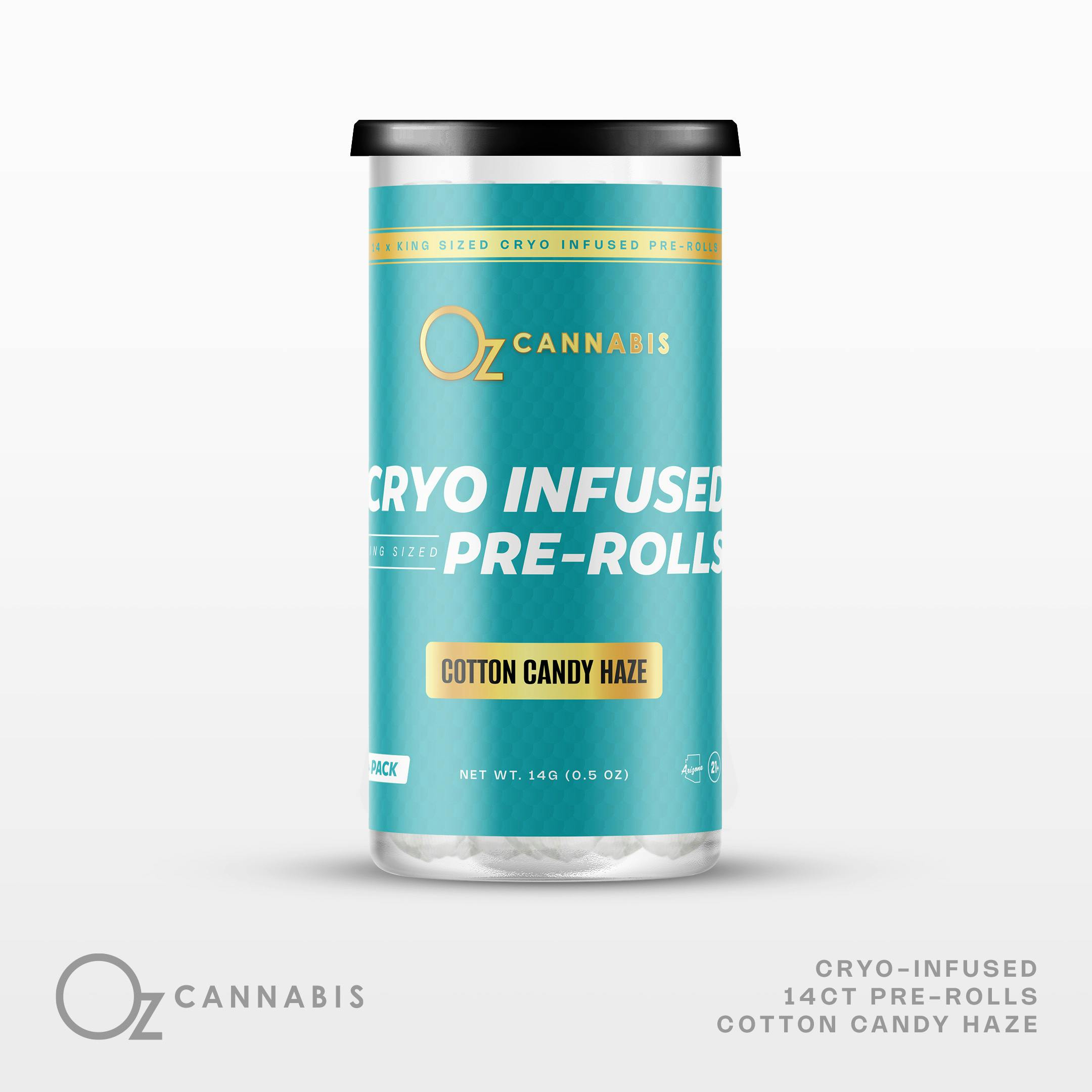 Oz Cannabis Infused Preroll Pack 14g Cotton Candy Haze