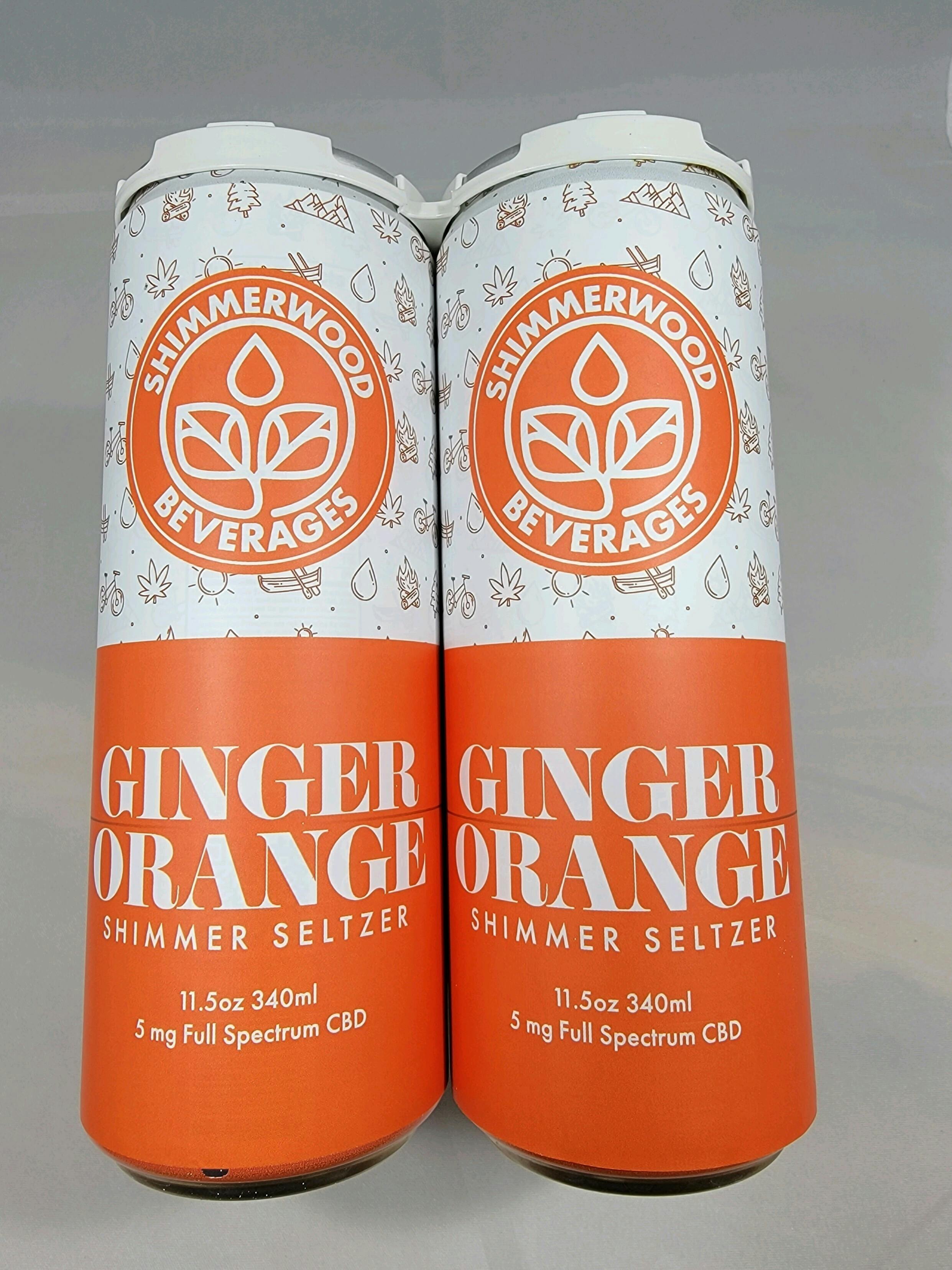 Shimmerwood Ginger Orange 5 mg Full Spectrum CBD Seltzer