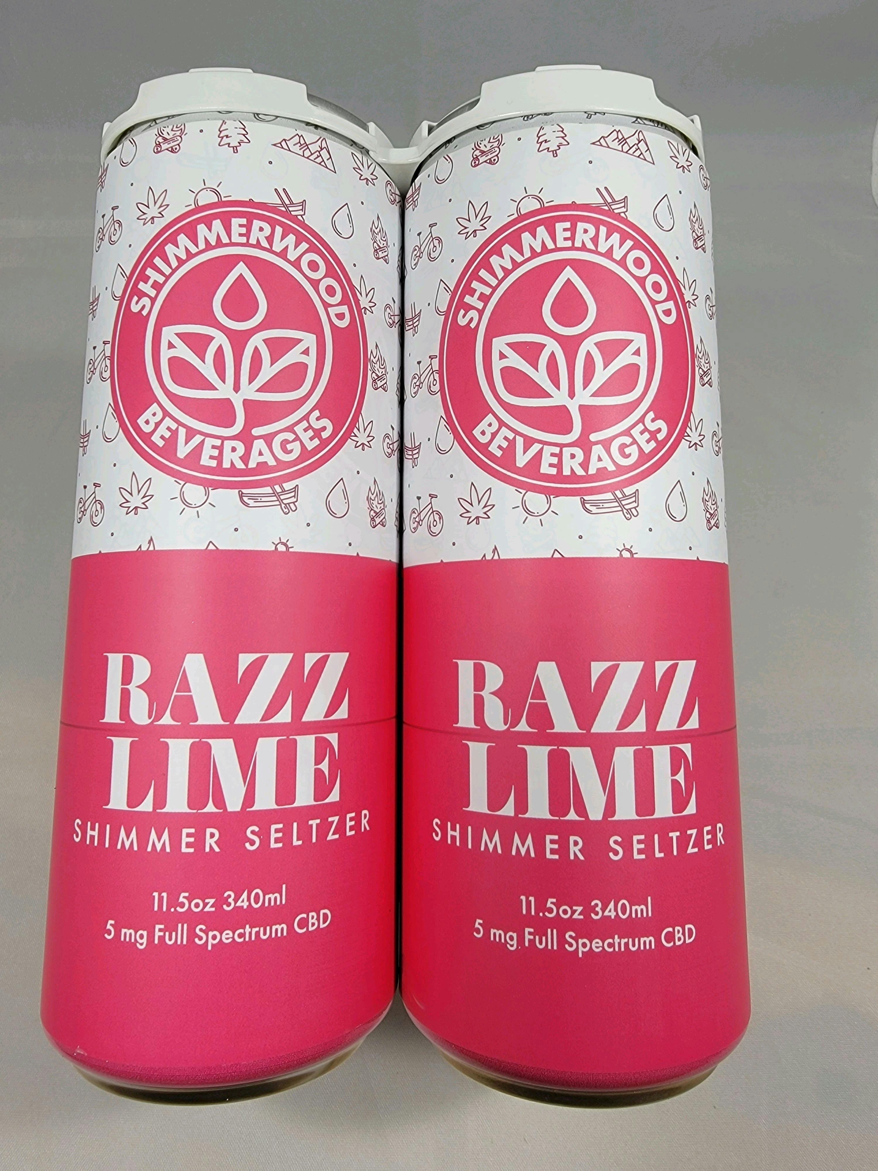 Shimmerwood Razz Lime 5 mg Full Spectrum CBD Seltzer at Evergreen Cannabis Co