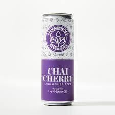 Shimmerwood Cherry Chai 5 mg Full Spectrum CBD Seltzer at Evergreen Cannabis Co