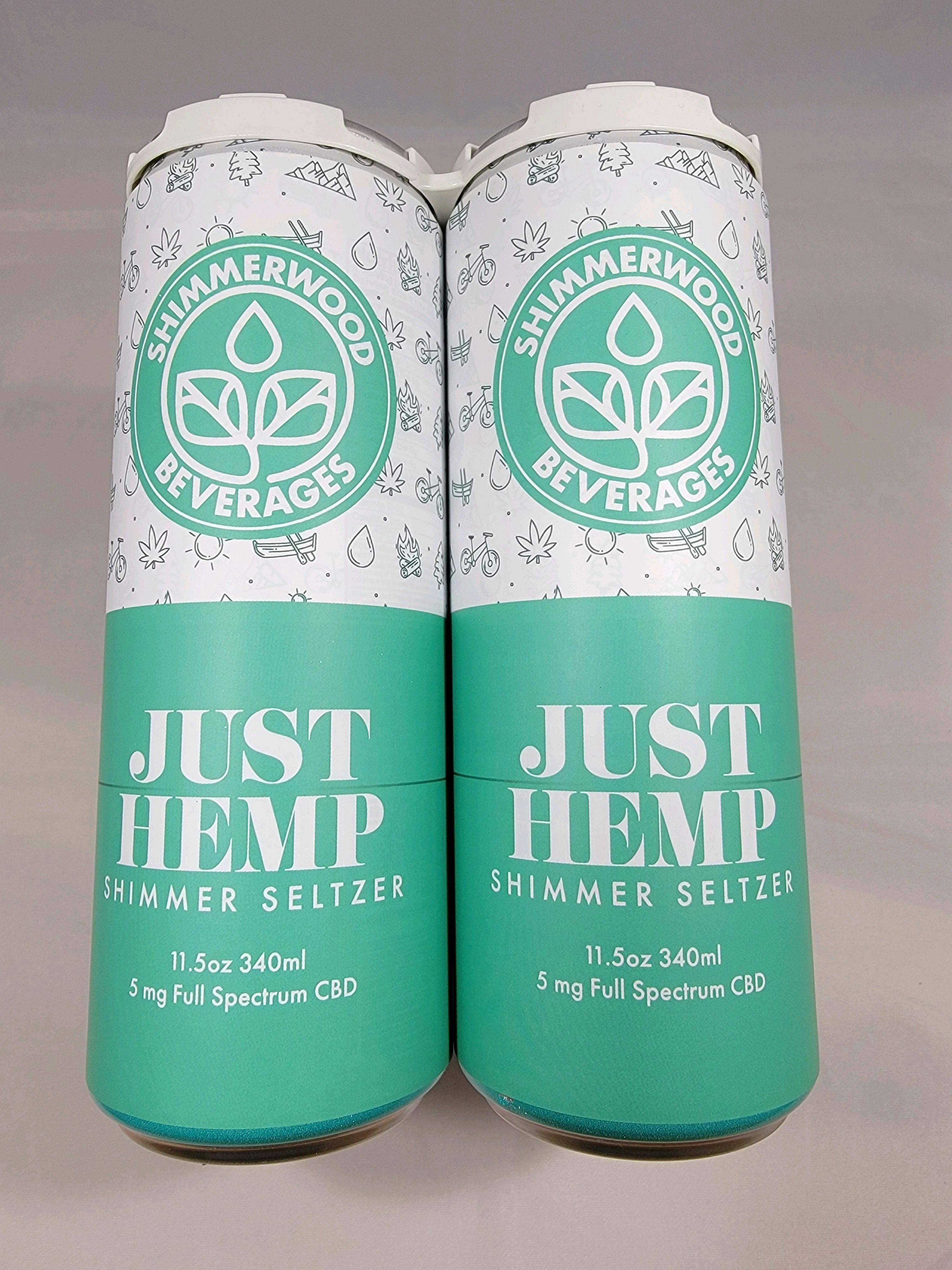 Shimmerwood Just Hemp 5 mg Full Spectrum CBD Seltzer at Evergreen Cannabis Co