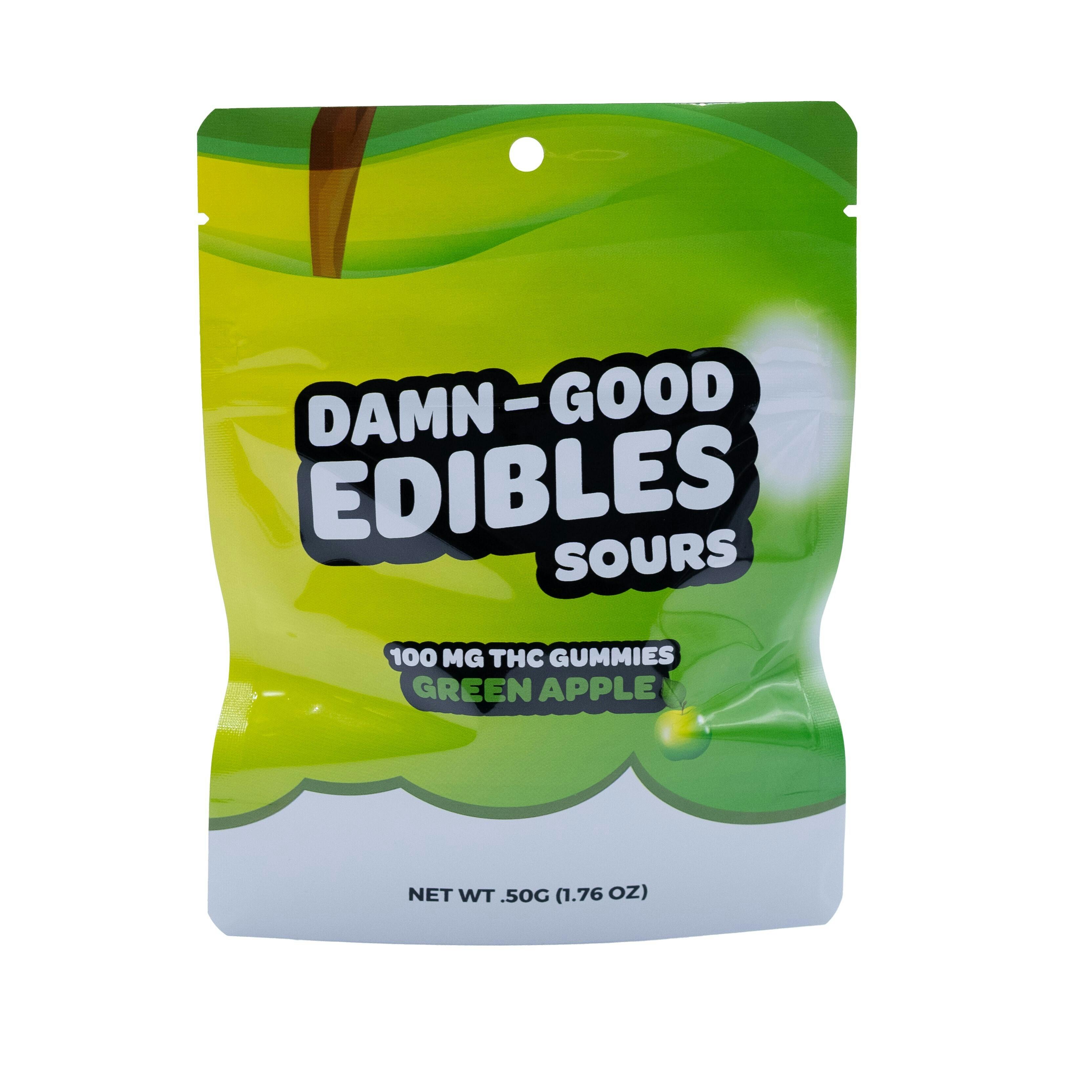 Damn Good Edibles Sour Gummies 100 MG Green Apple 10pk