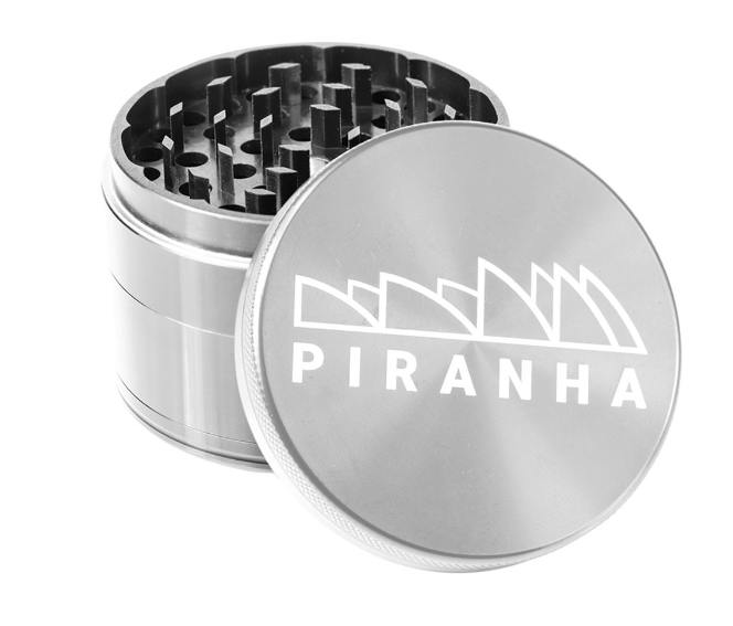 Piranha 4-Piece Grinder Pollinator 2.2" Silver