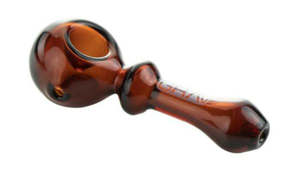 GRAV: 4.5" Bauble Spoon Hand Pipe Amber