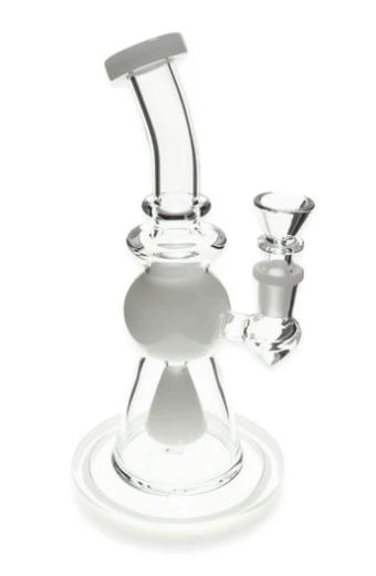 Plain Jane Glass - Cone Perc Sphered Bubbler - 9" White