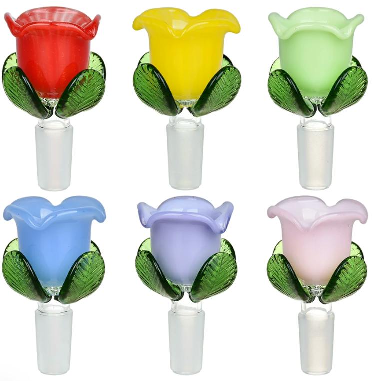 Colorful Roses Herb Slide Bowl - 14mm M