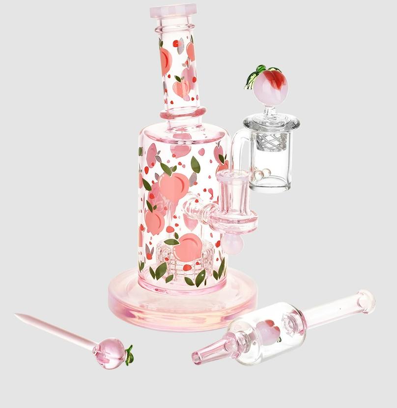 Pulsar : Fruit Series Glow In The Dark Dab Rig Kit - 8" / 14mm F Peaches & Cream