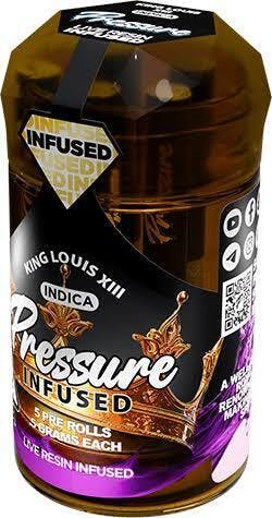 PRESSURE EXTRACTS - INFUSED PREROLL PACK - INDICA - KING LOUIS XIII - .5G - (5PK)