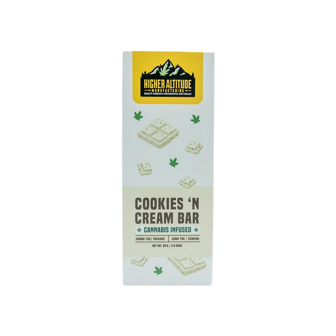 Higher Altitude 100mg - Cookies 'N Cream Chocolate Bar