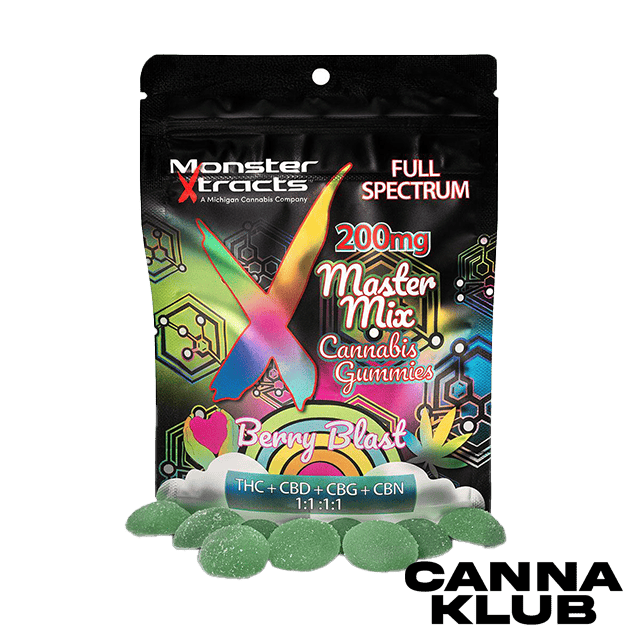 200MG BERRY BLAST 'MASTER MIX' 1:1:1:1 THC:CBD:CBG:CBN at Canna Klub Wolverine, Recreational Marijuana Dispensary