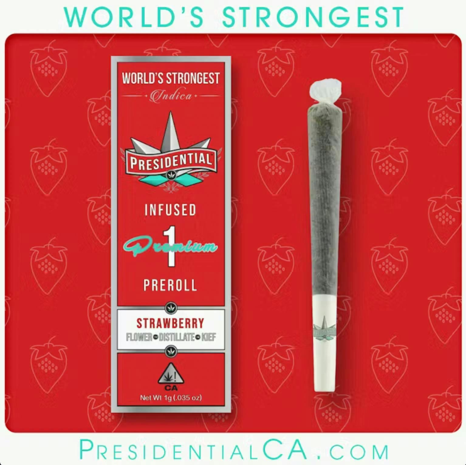 Presidential - Strawberry Moon Rock Preroll - 1.5 items