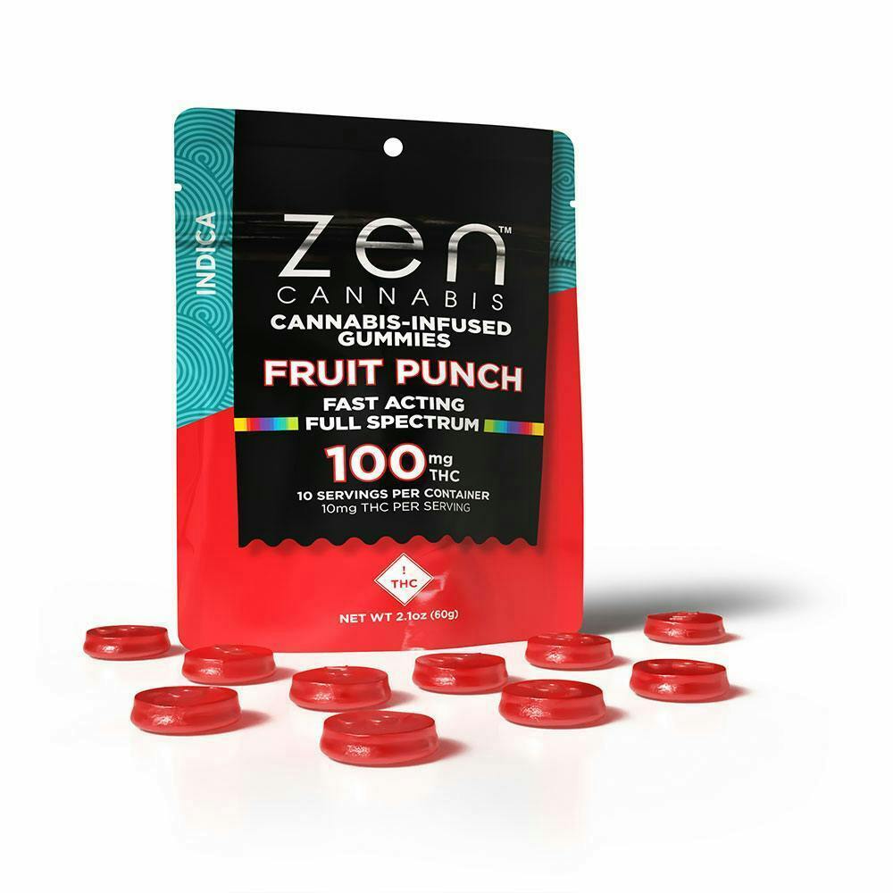 Zen - 100mg Fruit Punch Gummies Indica
