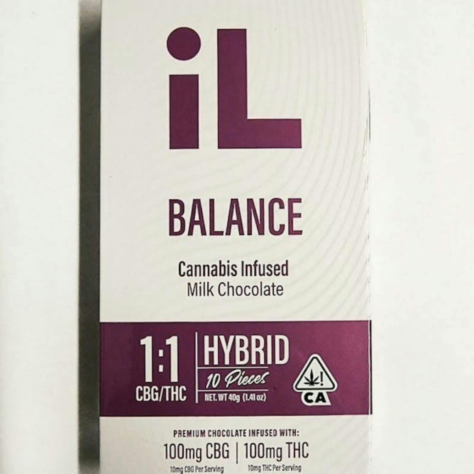 iLyfted - Balance Milk Chocolate Bar 100mg